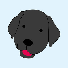 cartoon illustration of black labrador dog