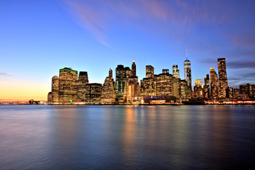 Fototapeta na wymiar New York City Lower Manhattan at Dusk