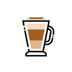 Coffee cup line art illustration. Line icon- cup