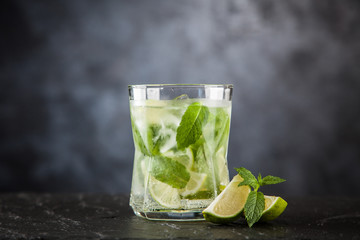 Mojito cocktail on dark background