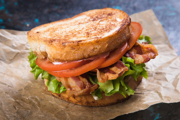 Bacon lettuce and tomato sandwich