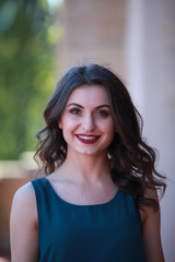 Obraz premium Portrait of cheerful young woman