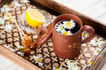 Cup of chamomile tea