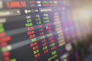 stock data on the screen