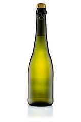 Bottle of champagne isolated on white background