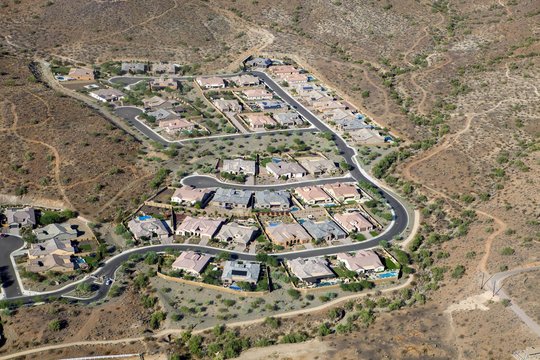 Mansions dot the desert landscape in Arizona