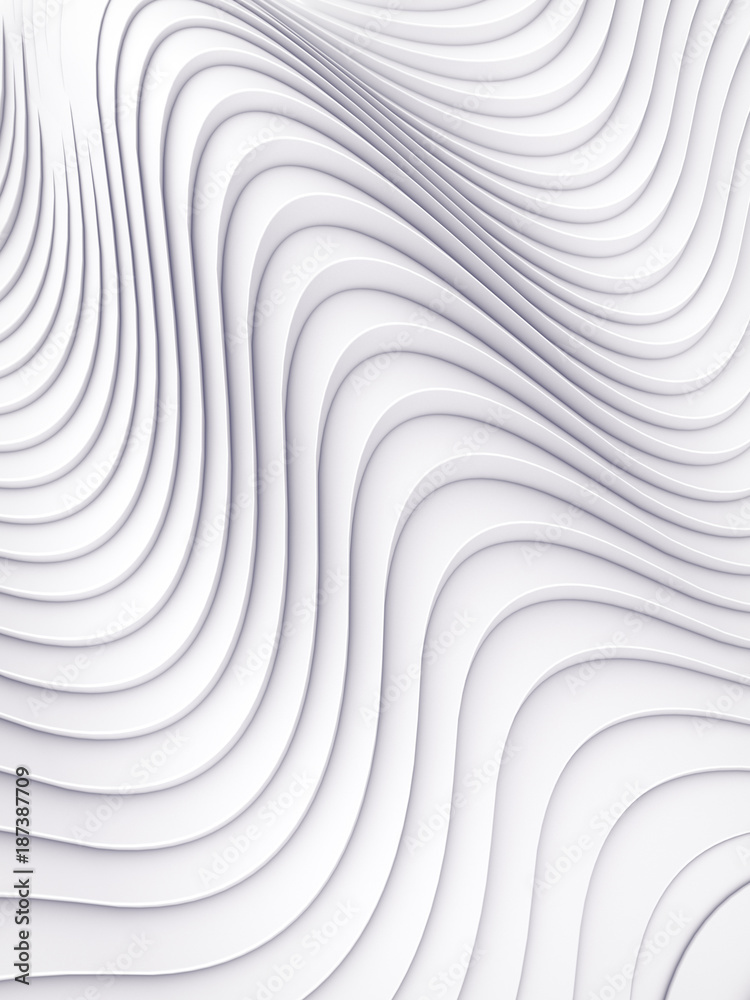 Poster Wave band abstract background surface 3d rendering