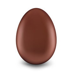 Realistic chocolate Easter egg on white background. Vector illustration ready and simple to use for your design. 