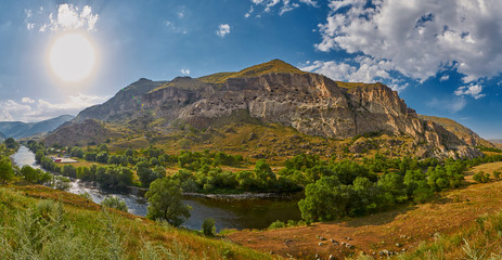Panorama of Vardzia cave town and monastery © VitalyTitov