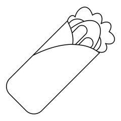 Shawarma icon, outline style