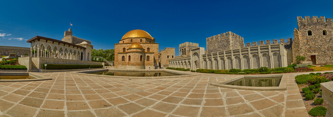AKHALTSIKHE, GEORGIA - 08 AUGUST 2017: Panoramic view  Majestic Rabati Castle