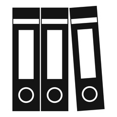 Office folders with documents icon, simple style