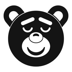 Obraz premium Sleeping teddy bear icon, simple style