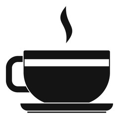 Tea cup and saucer icon, simple style