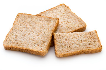 Toast bread isolated on the white background.