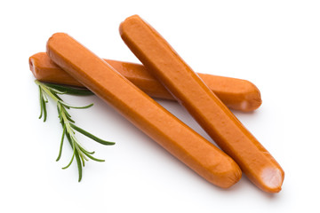 Fresh sausage isolated over white background.
