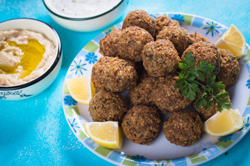 Falafel, fried chickpea balls