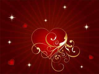 Heart Valentines Day background.