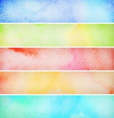 Naklejka premium set of colorful watercolor banners