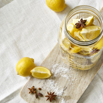 Preserved Lemons and Anise in Jar