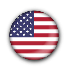 USA round flag 3D emblem