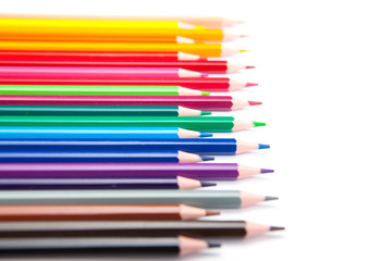 Naklejka premium Color pencils isolated on white background