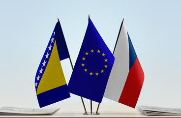 Flags of Bosnia and Herzegovina European Union and Czech Republic