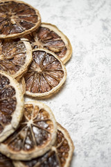 Close up of Slices of Dried Lemon