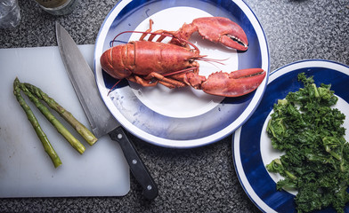 Whole Lobster on a Plate