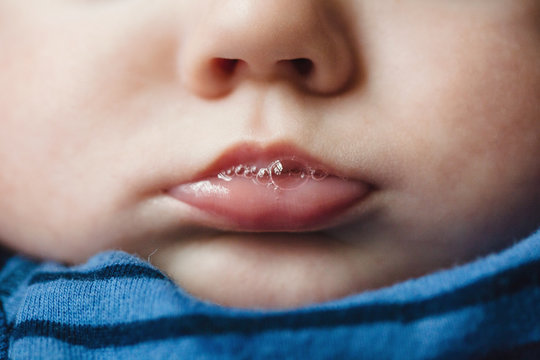 macro image of a baby's mouth