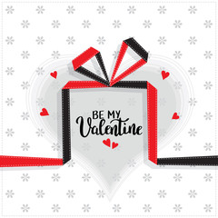 Naklejka na ściany i meble Be My Valentine template for banner or poster. Holiday lettering