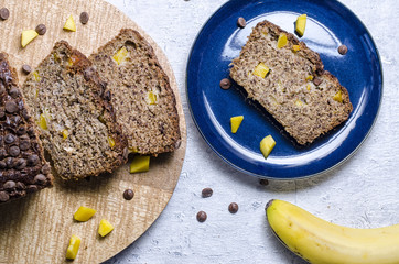 Banana and Mango Bread with Chocolate Chips