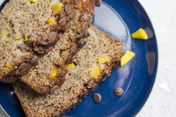 Banana and Mango Bread with Chocolate Chips