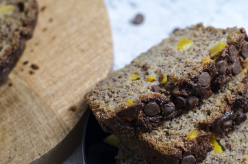 Banana and Mango Bread with Chocolate Chips