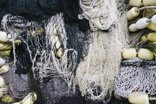 Detail of commercial fishnets