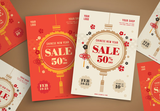 Chinese New Year Sale Flyer Layouts