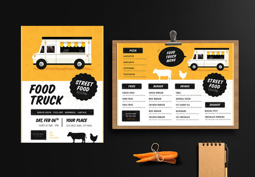 Food Truck Festival Menu and Poster Layout