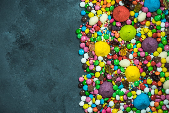 Mixed Sweets And Junk Food Border Background