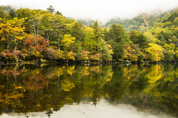 Yumoko Lake at Nikko , Tochigi prefecture in autumn