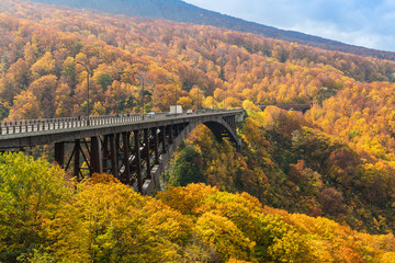 Jogakura Bridge at Aomori prefevture in autumn season