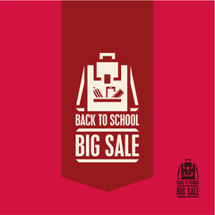 Back to school sale vector sign