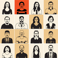 People icons silhouette