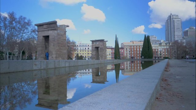 time lapse desde templo egipcio debod en madrid 