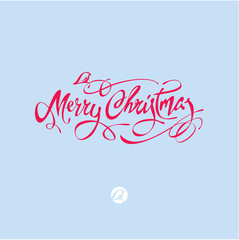merry christmas calligraphic text with christmas bird