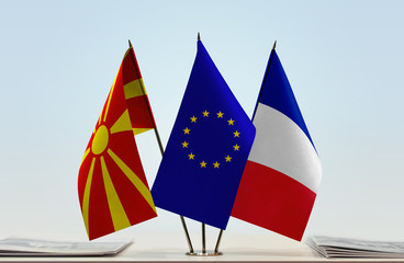 Flags of Macedonia European Union and France