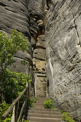Adrspach- beautiful sandstone rocks town in Sudety, Czech Republic
