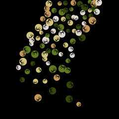 Vector Confetti Background Pattern. Element of design. Colored stylized berries on a black background