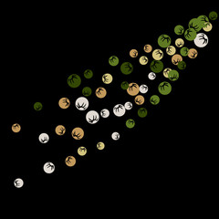 Vector Confetti Background Pattern. Element of design. Colored stylized berries on a black background