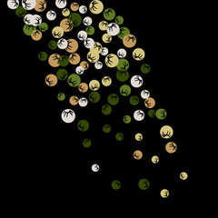 Vector Confetti Background Pattern. Element of design. Colored stylized berries on a black background