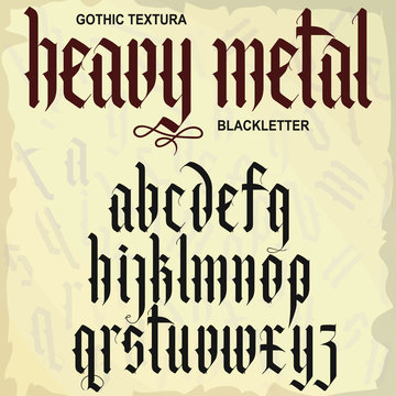 Gothic alphabet lowercase calligraphic letters. Vector